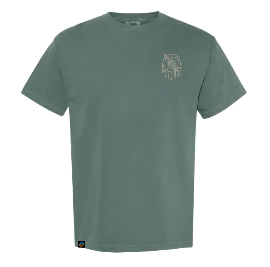 Oklahoma Flag Shield Tee Blue Spruce