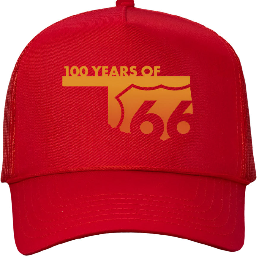 Five-Panel Route 66 Centennial Trucker Hat Red