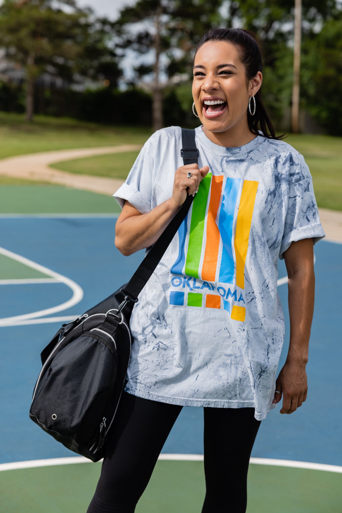 Oklahoma Stripes T-Shirt Model