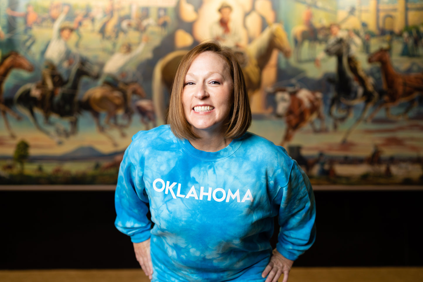 Oklahoma Wordmark Tie-Dye Model