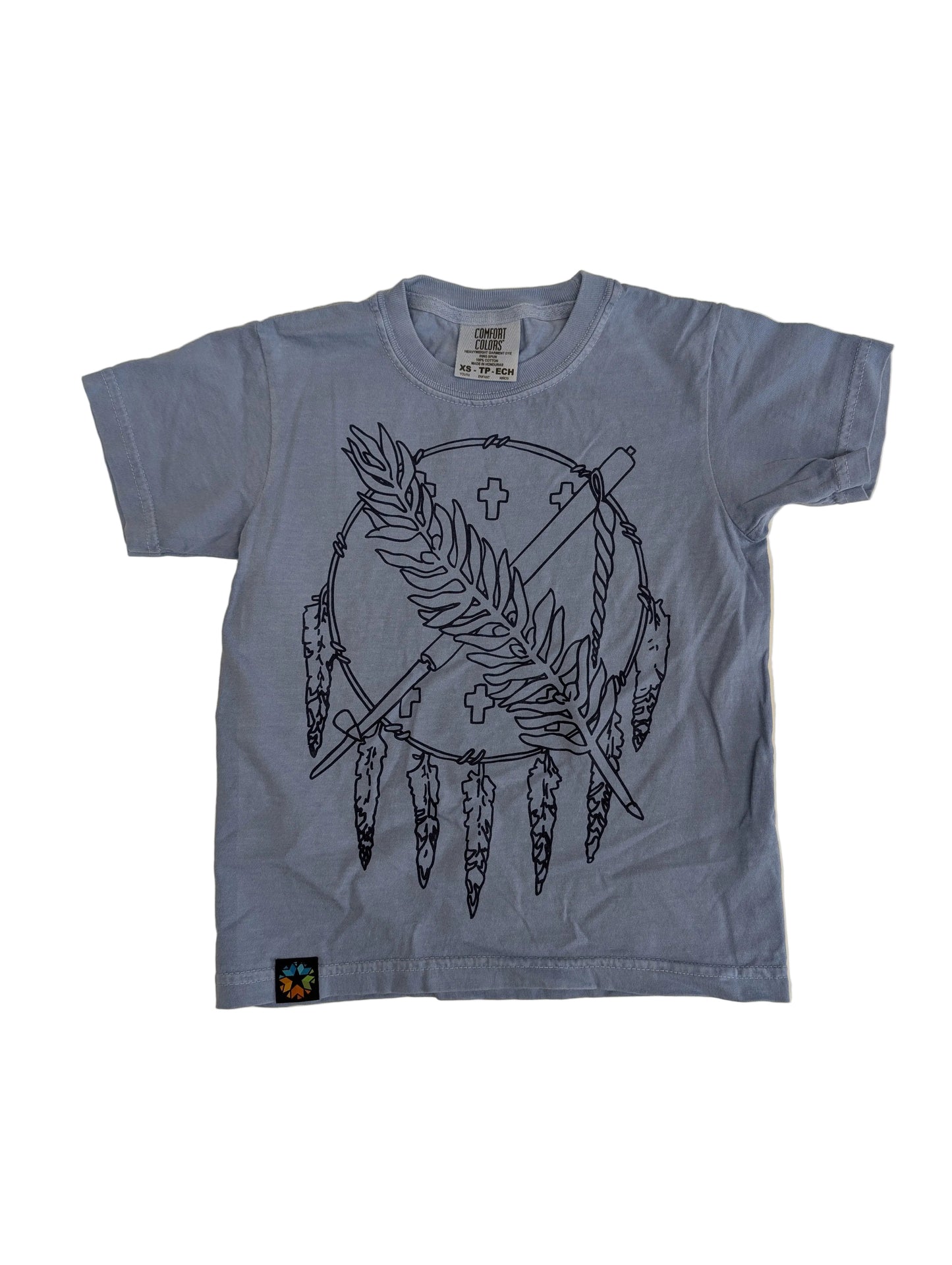 Youth Oklahoma Flag Shield Denim Tee