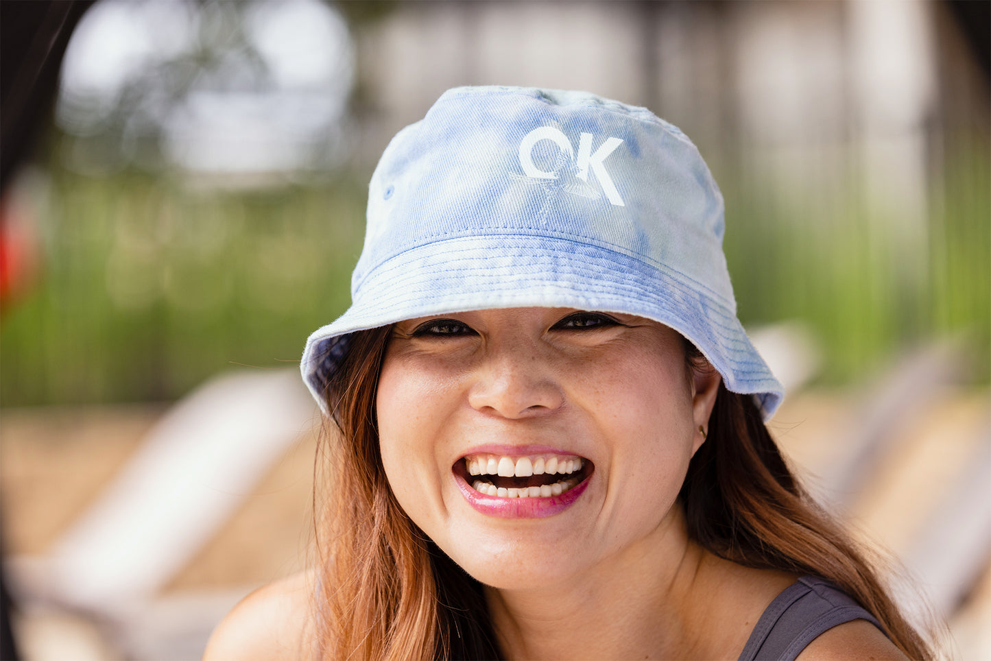 Tie-Dyed OK Scissortail Bucket Hat Sky Model