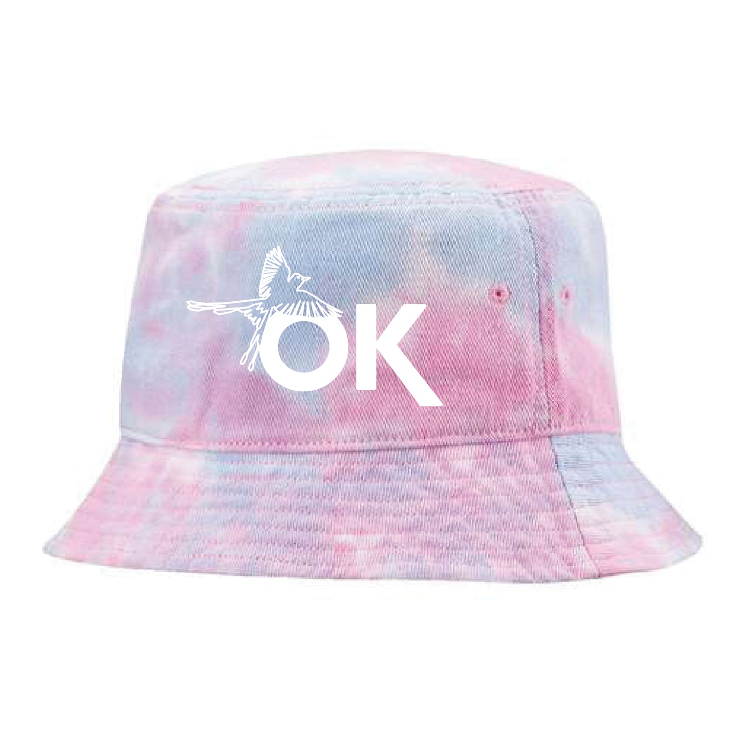 Tie-Dyed OK Scissortail Bucket Hat Cotton Candy