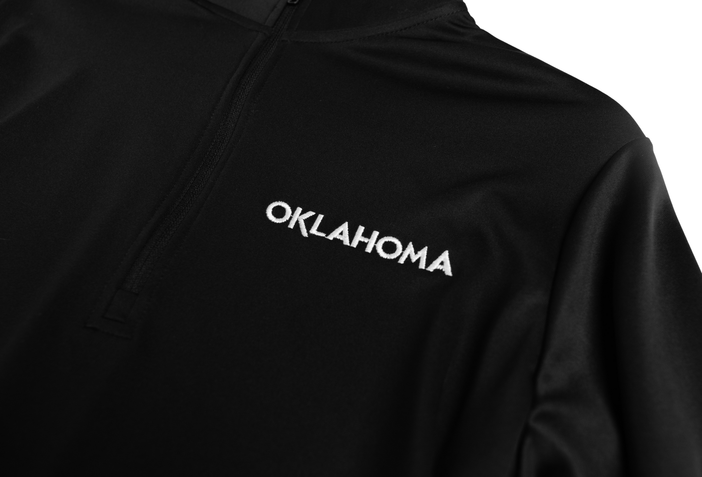 Oklahoma Wordmark Adidas Lightweight Quarter-Zip Black Logo
