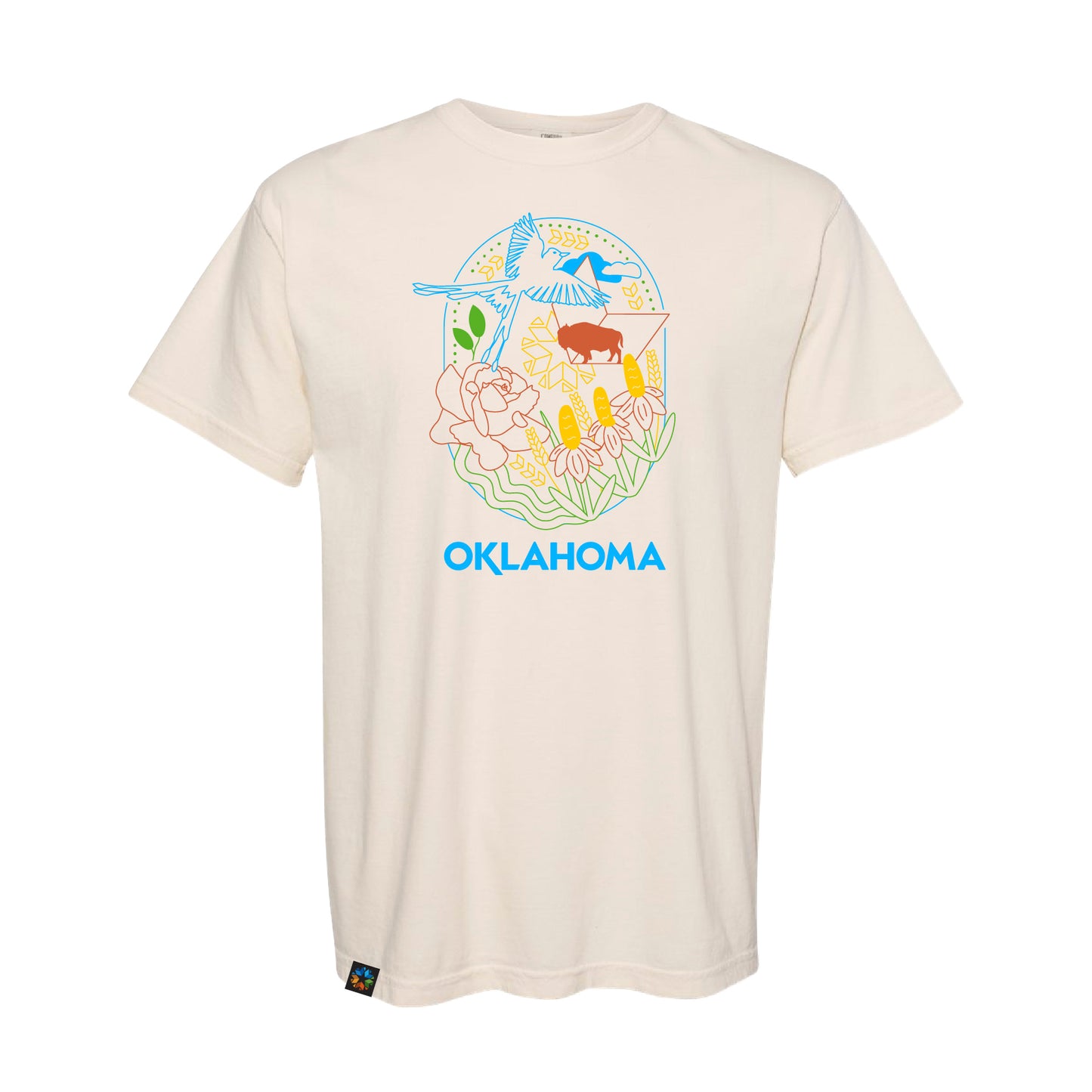 Oklahoma Symbols Design T-Shirt Ivory