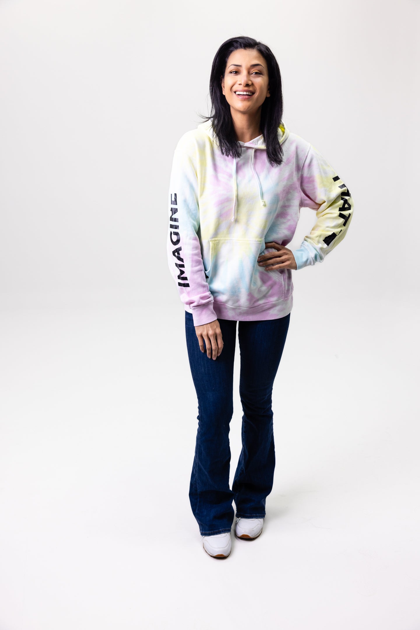 "Imagine That" Sleeves Tie-Dye Oklahoma Hoodie