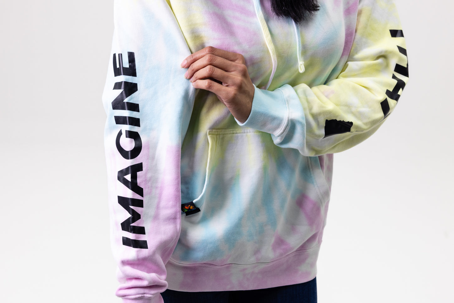 "Imagine That" Sleeves Tie-Dye Oklahoma Hoodie