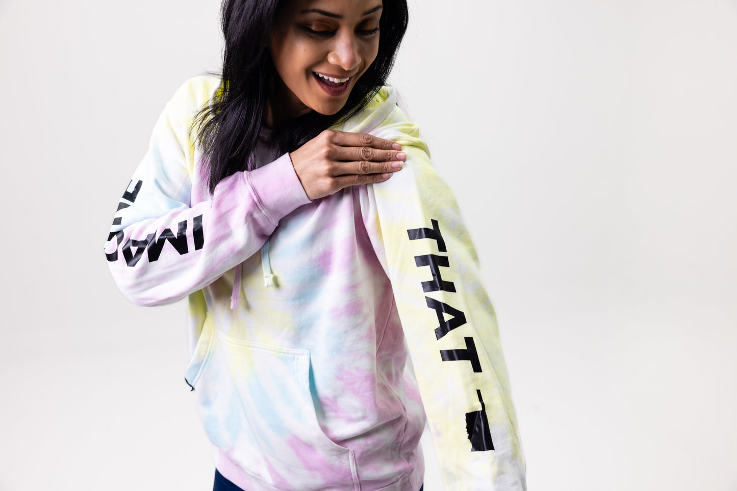 "Imagine That" Sleeves Tie-Dye Oklahoma Hoodie