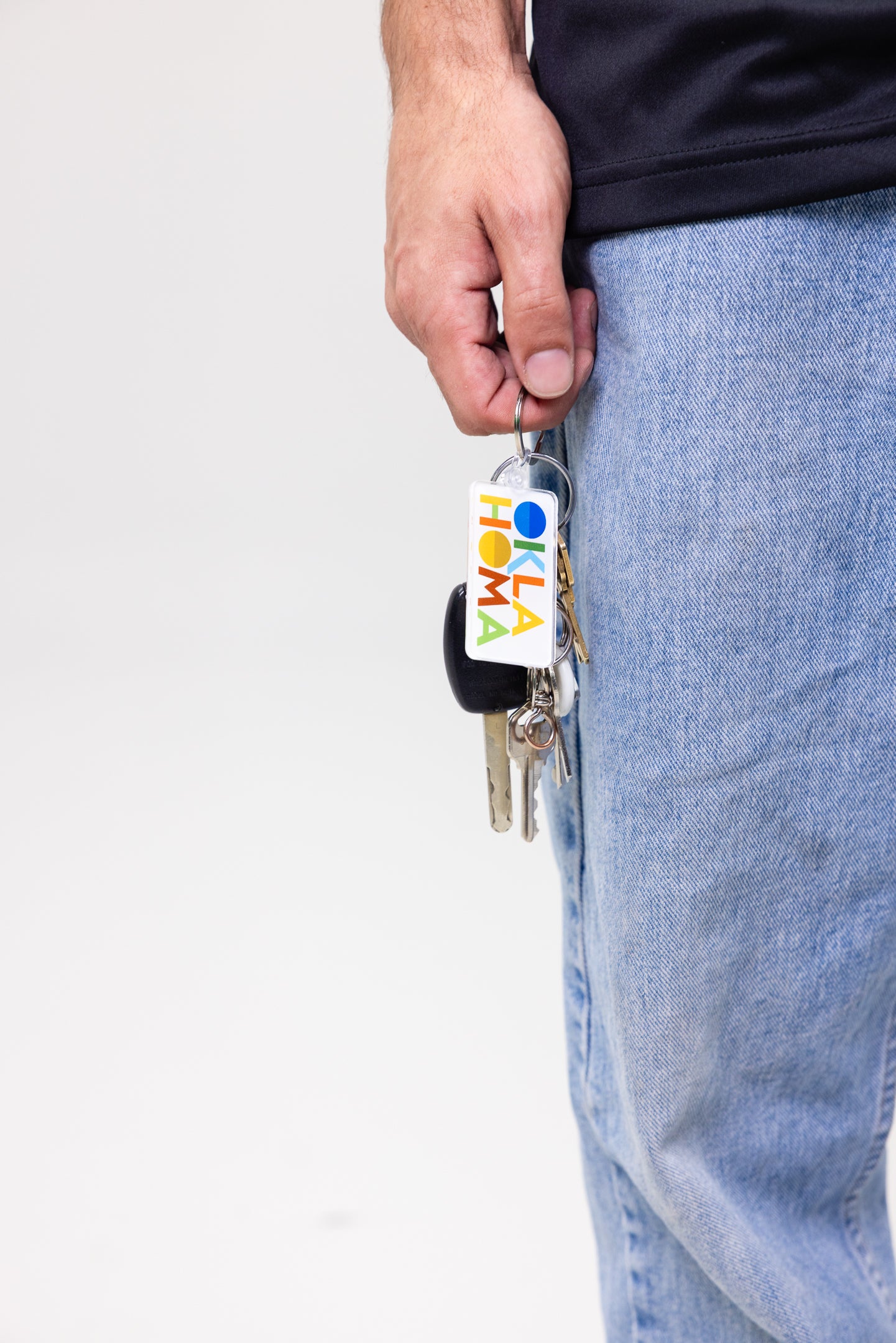 Oklahoma Stacked Keychain