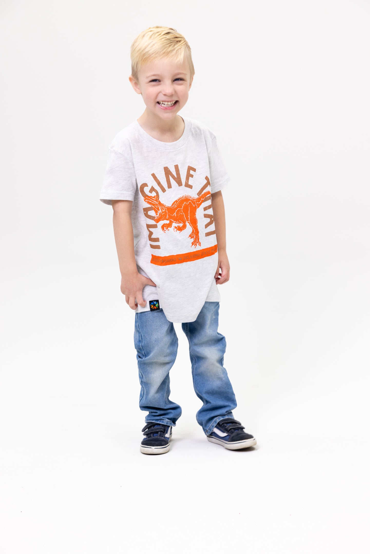 Imagine That Oklahoma Dino T-Shirt Ash
