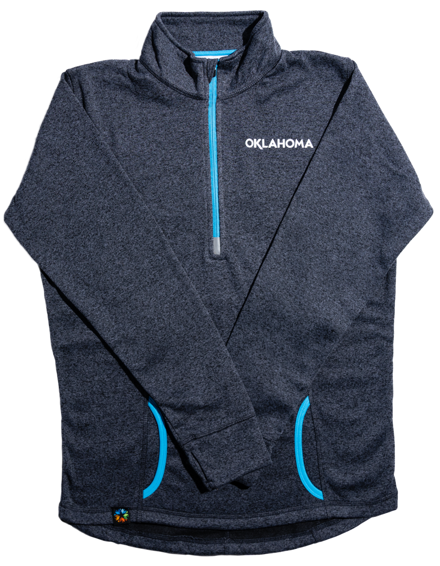 Oklahoma Wordmark Cosmic Fleece Quarter-Zip Onyx Fleck