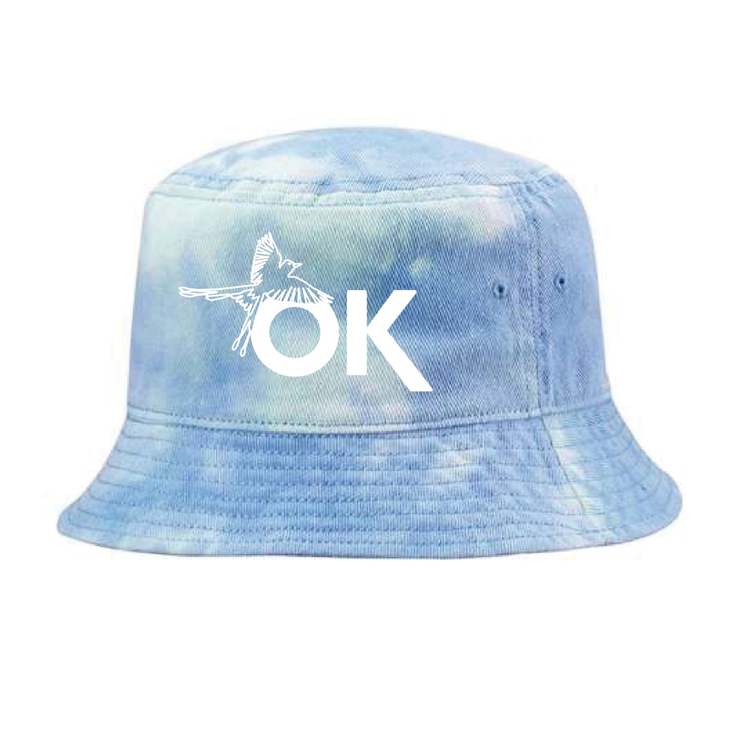 Tie-Dyed OK Scissortail Bucket Hat Sky