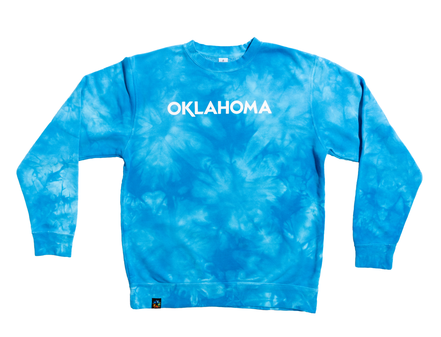 Oklahoma Wordmark Tie-Dye Sweatshirt Front