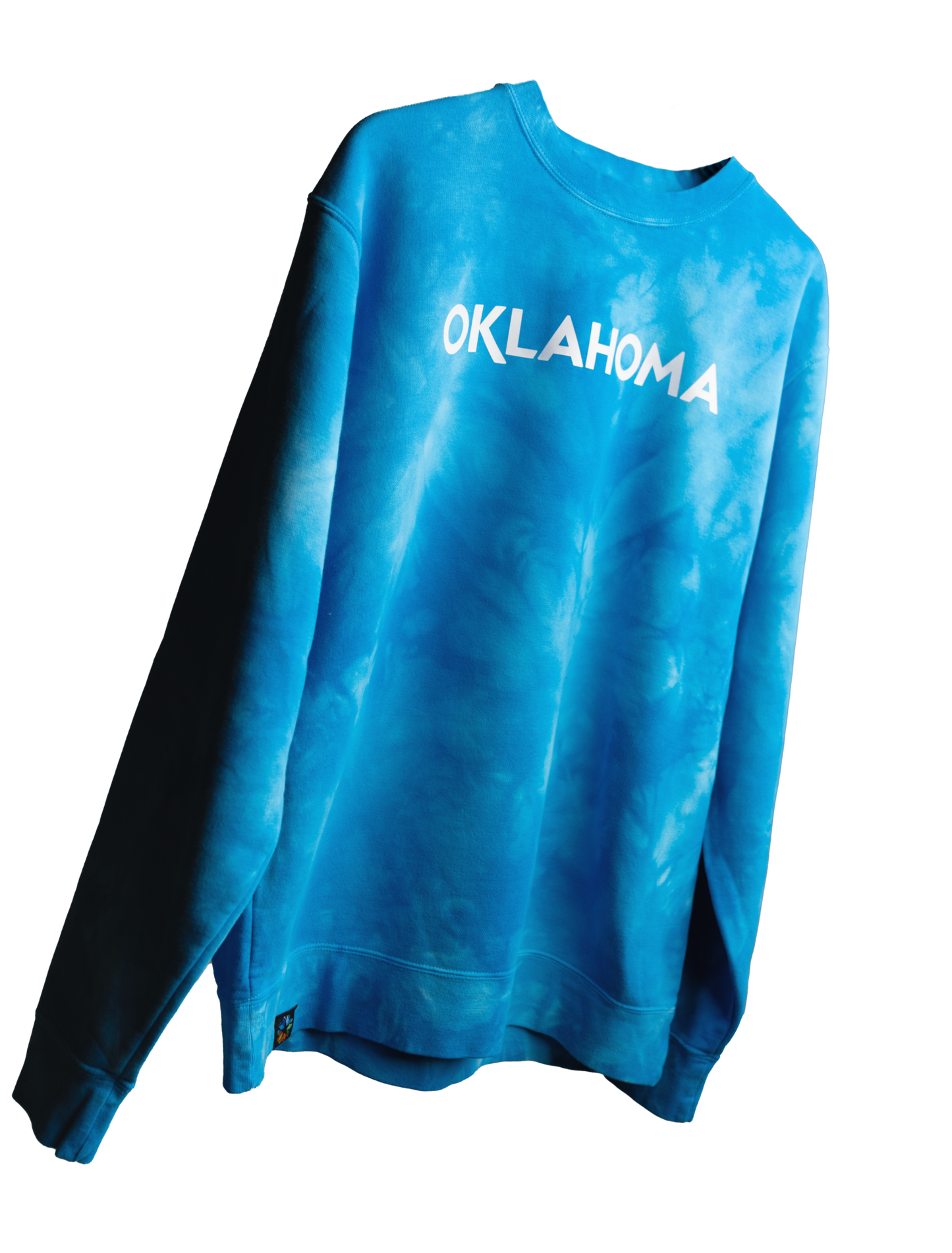 Oklahoma Wordmark Tie-Dye Sweatshirt Front Side