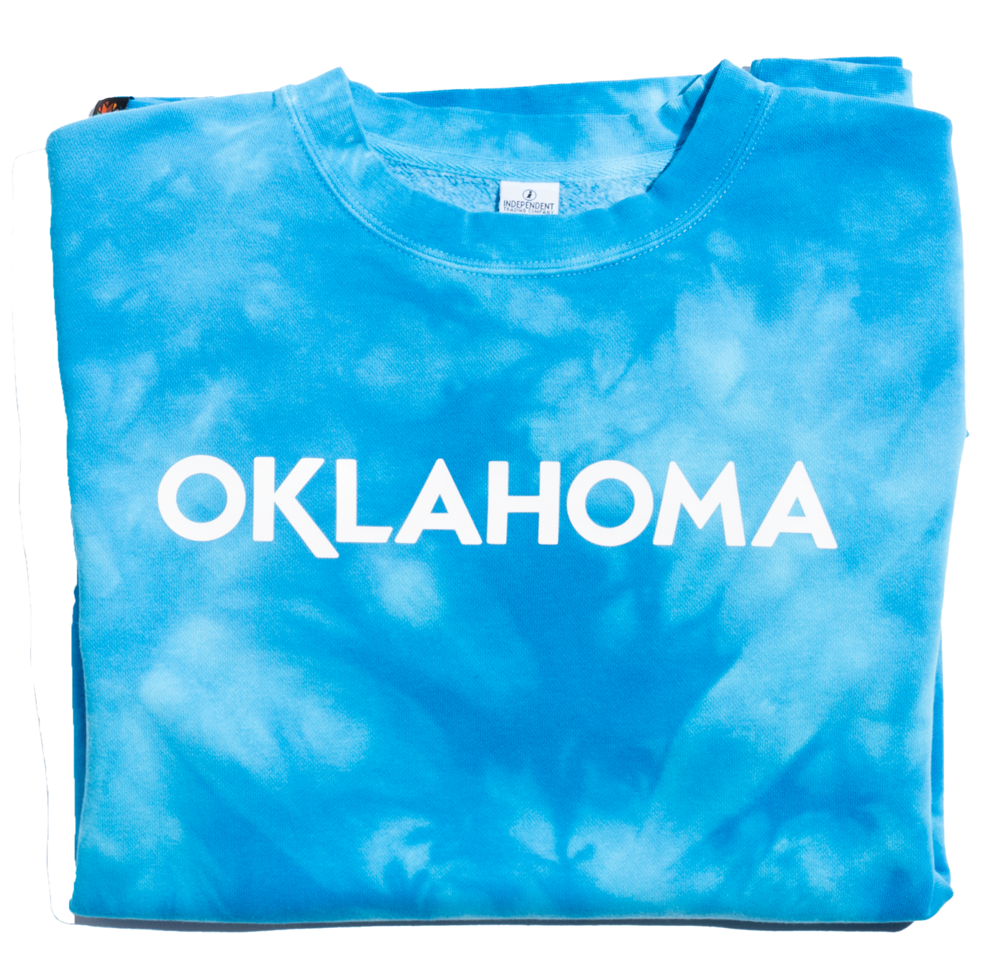 Oklahoma Wordmark Tie-Dye Sweatshirt Folded