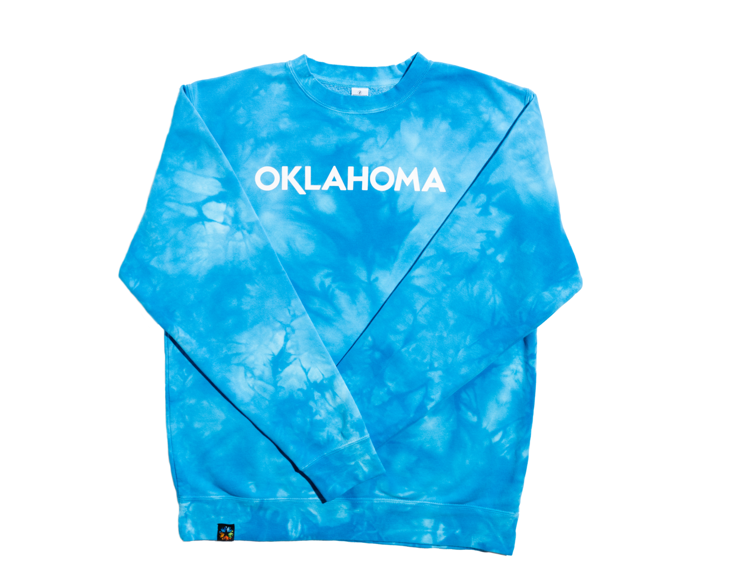 Oklahoma Wordmark Tie-Dye Sweatshirt Arms