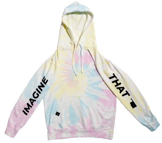 "Imagine That" Sleeves Tie-Dye Oklahoma Hoodie