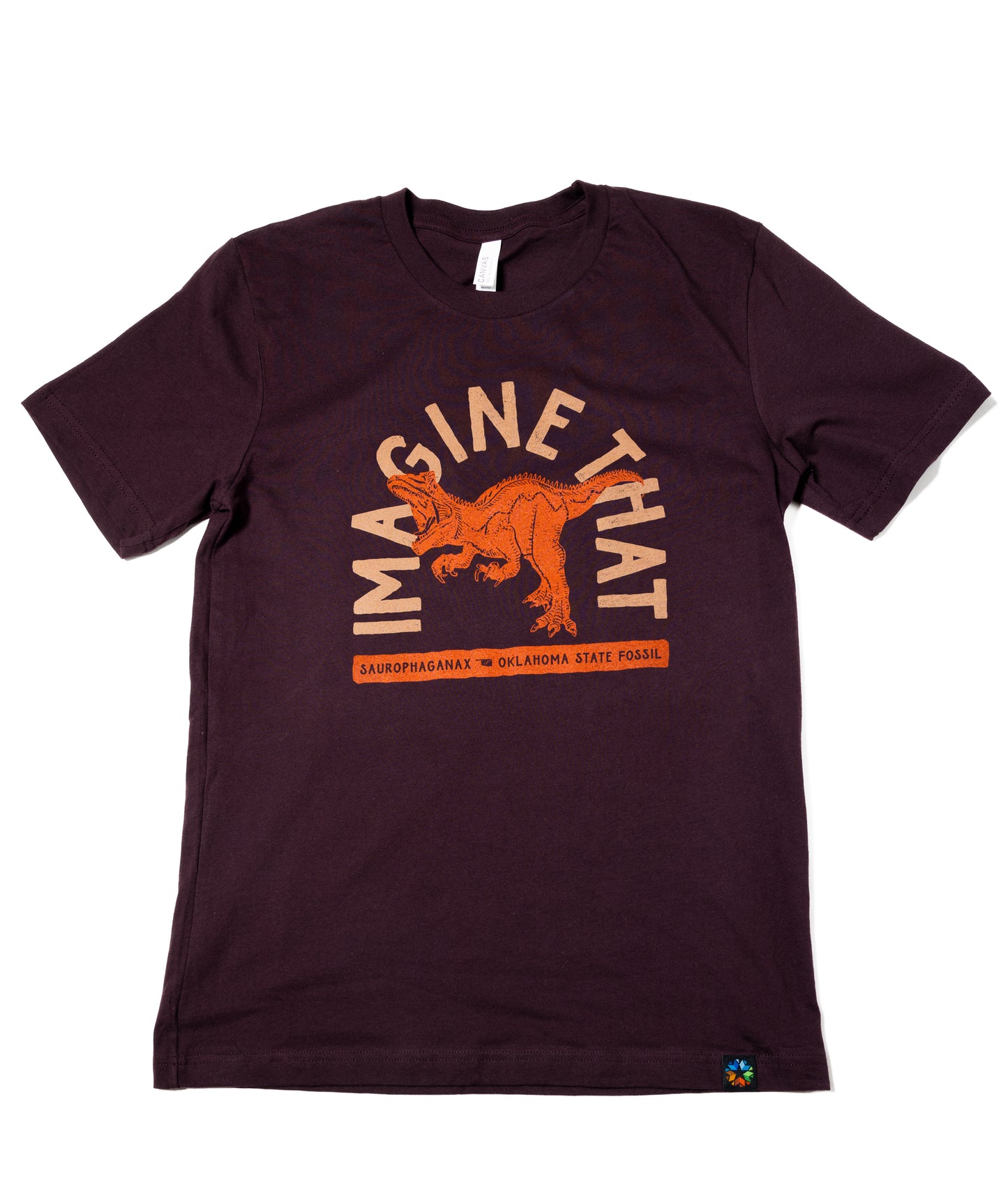 Imagine That Oklahoma Dino T-Shirt Oxblood