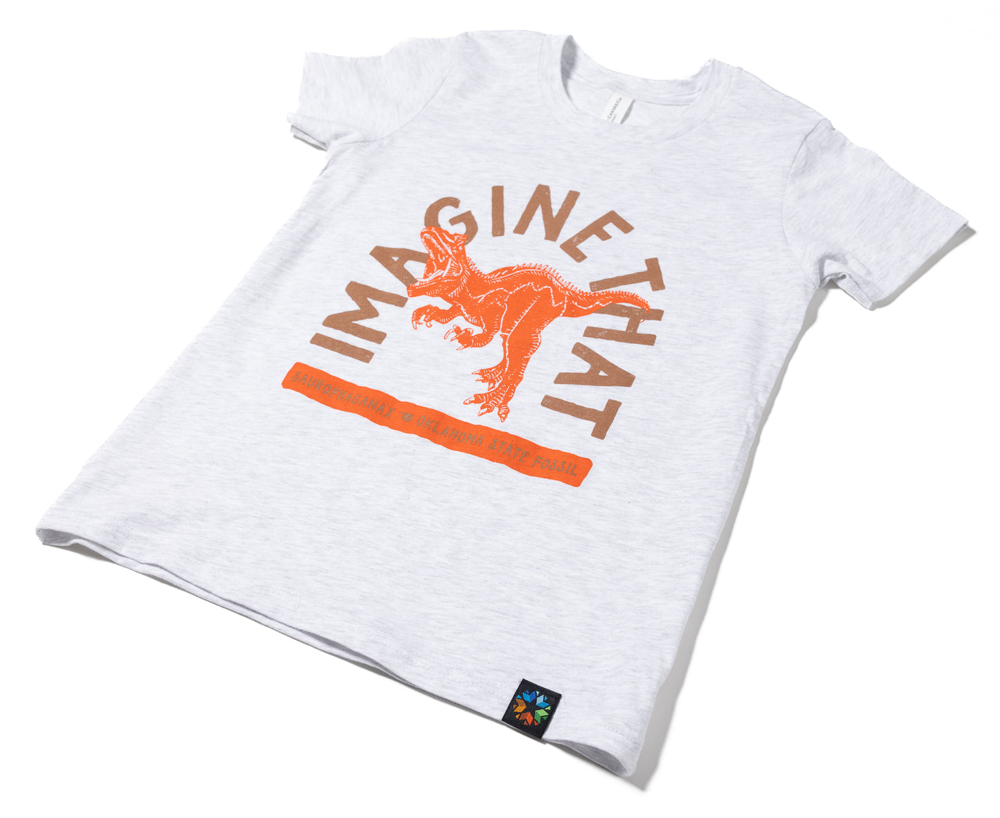 Imagine That Oklahoma Dino T-Shirt Ash Side