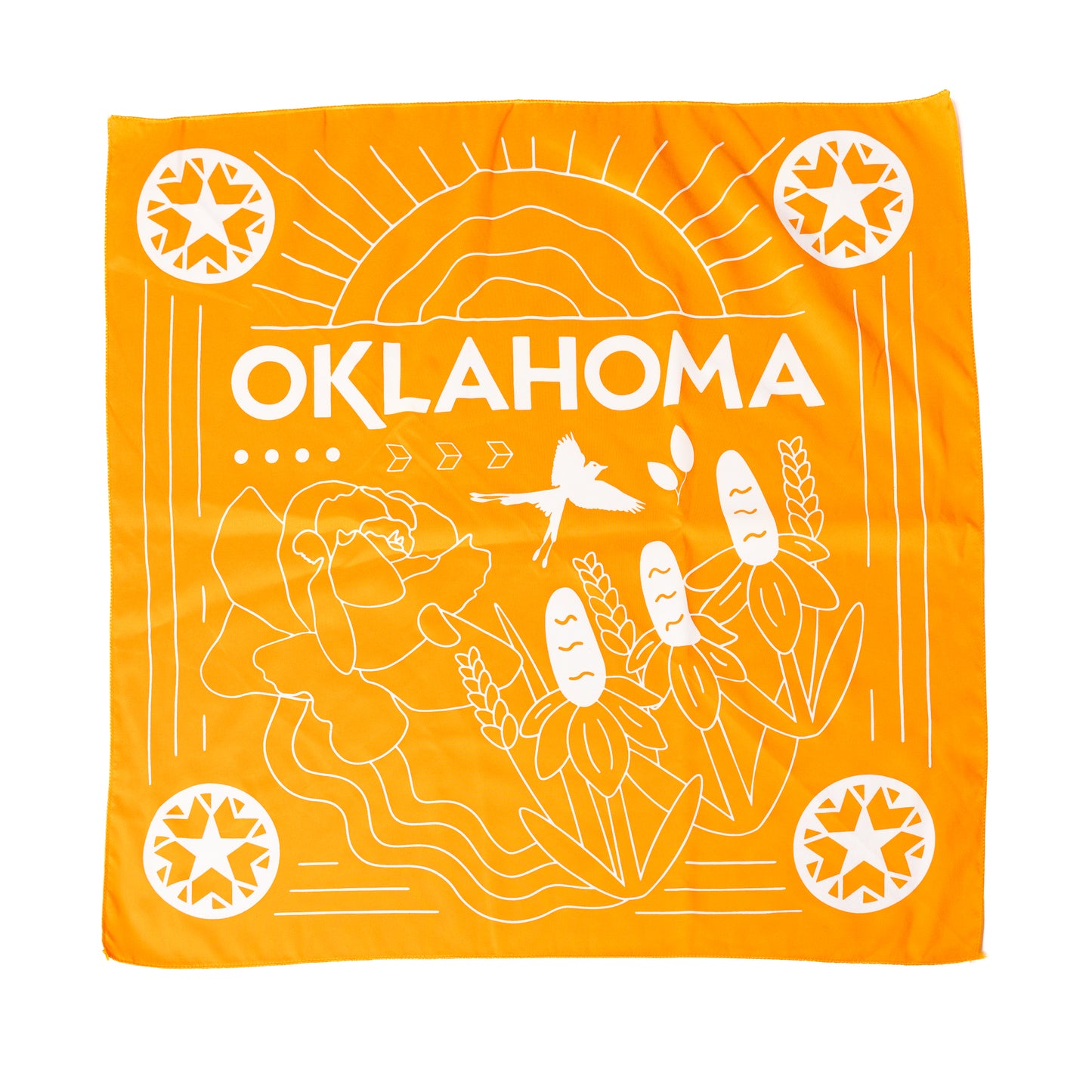 Yellow Oklahoma Symbols Bandana