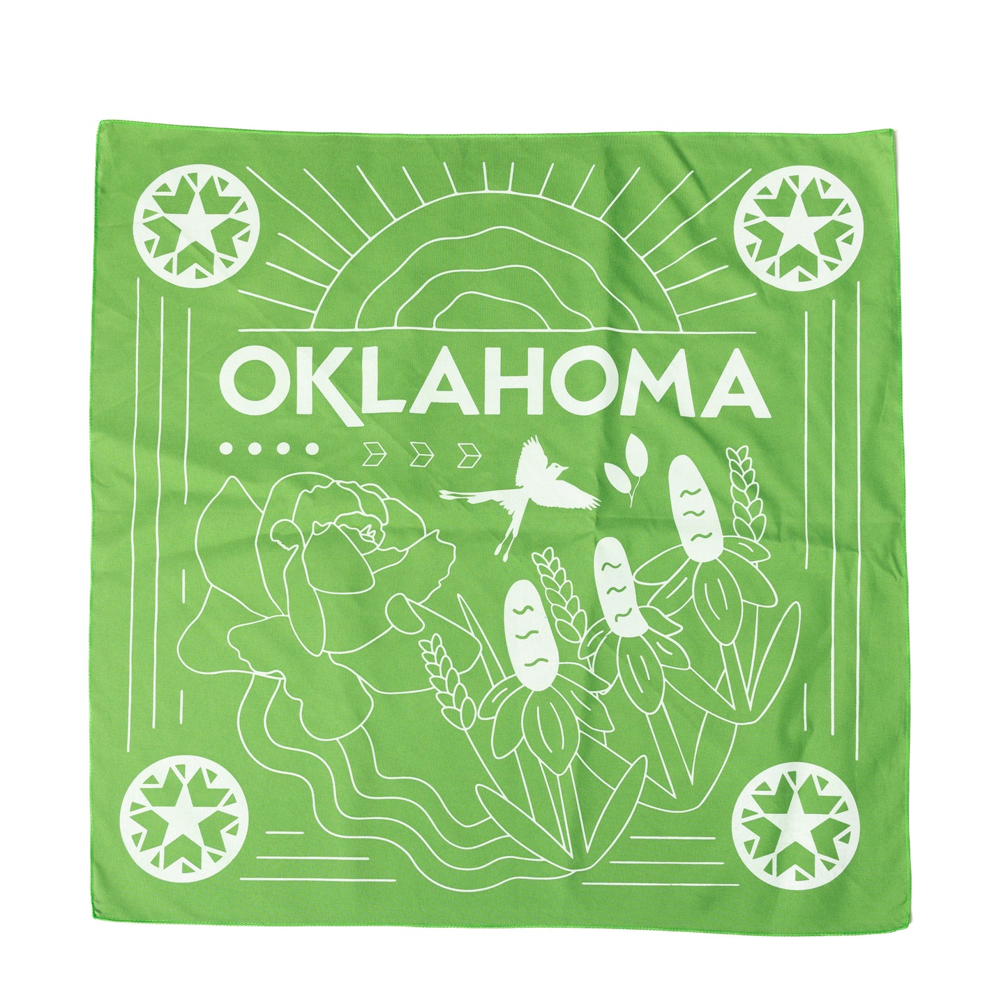 Green Oklahoma Symbols Bandana