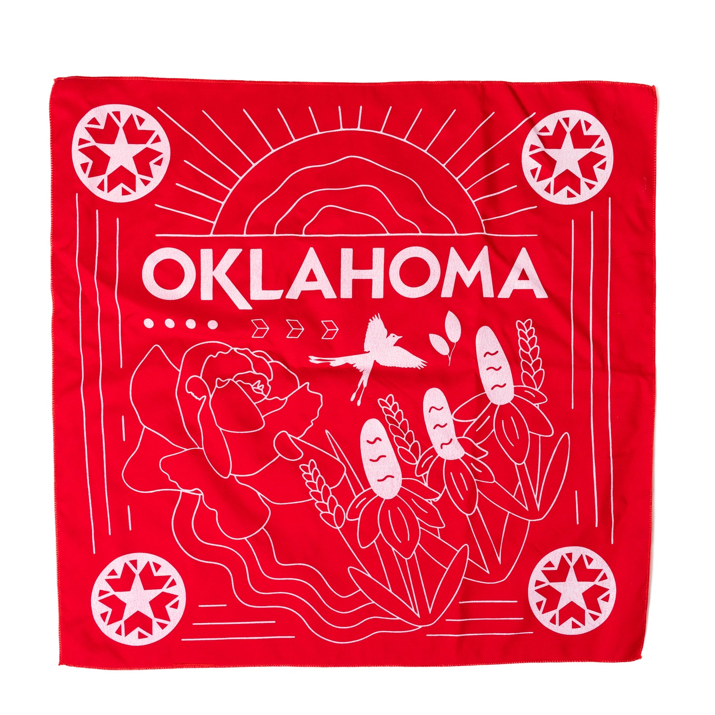 Red Oklahoma Symbols Bandana
