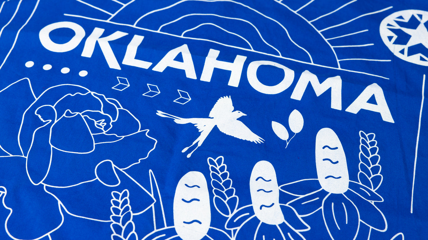 Blue Oklahoma Symbols Bandana