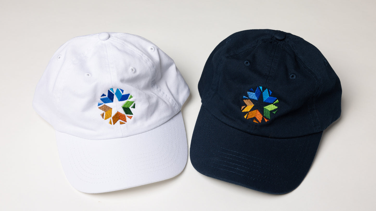 White and Navy Oklahoma State Logo Dad Hat
