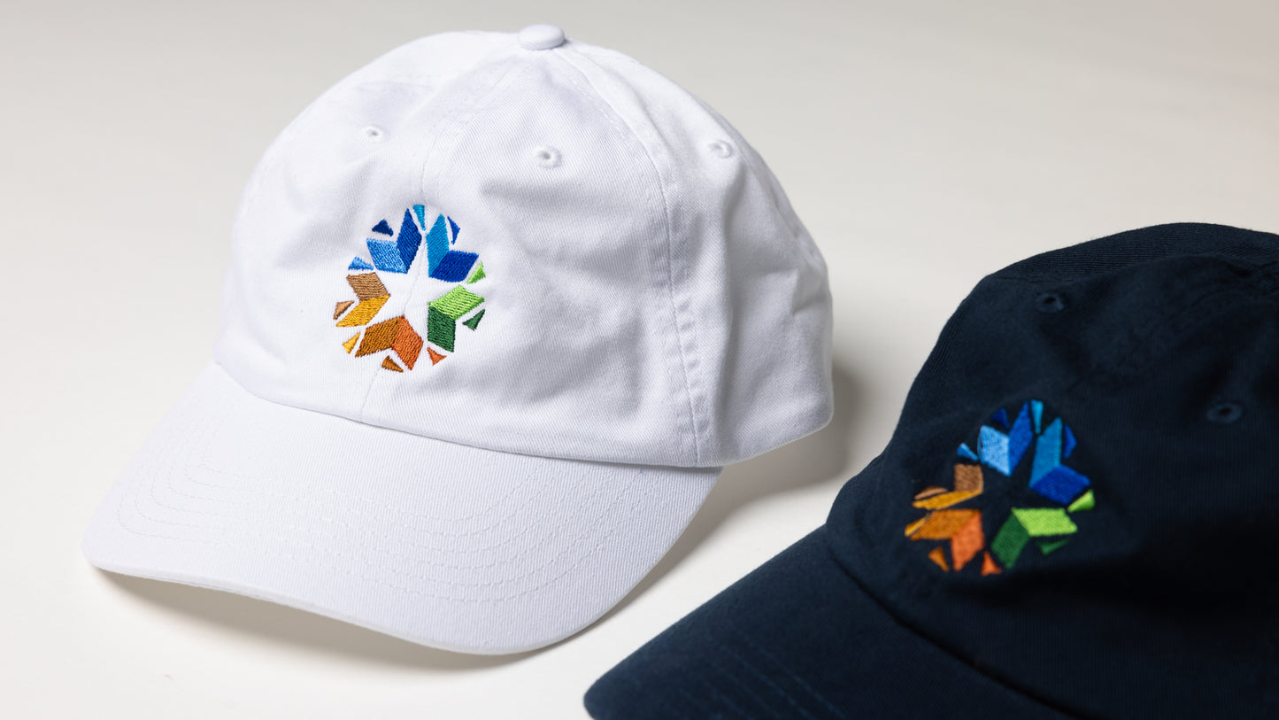 Side White and Navy Oklahoma State Logo Dad Hat