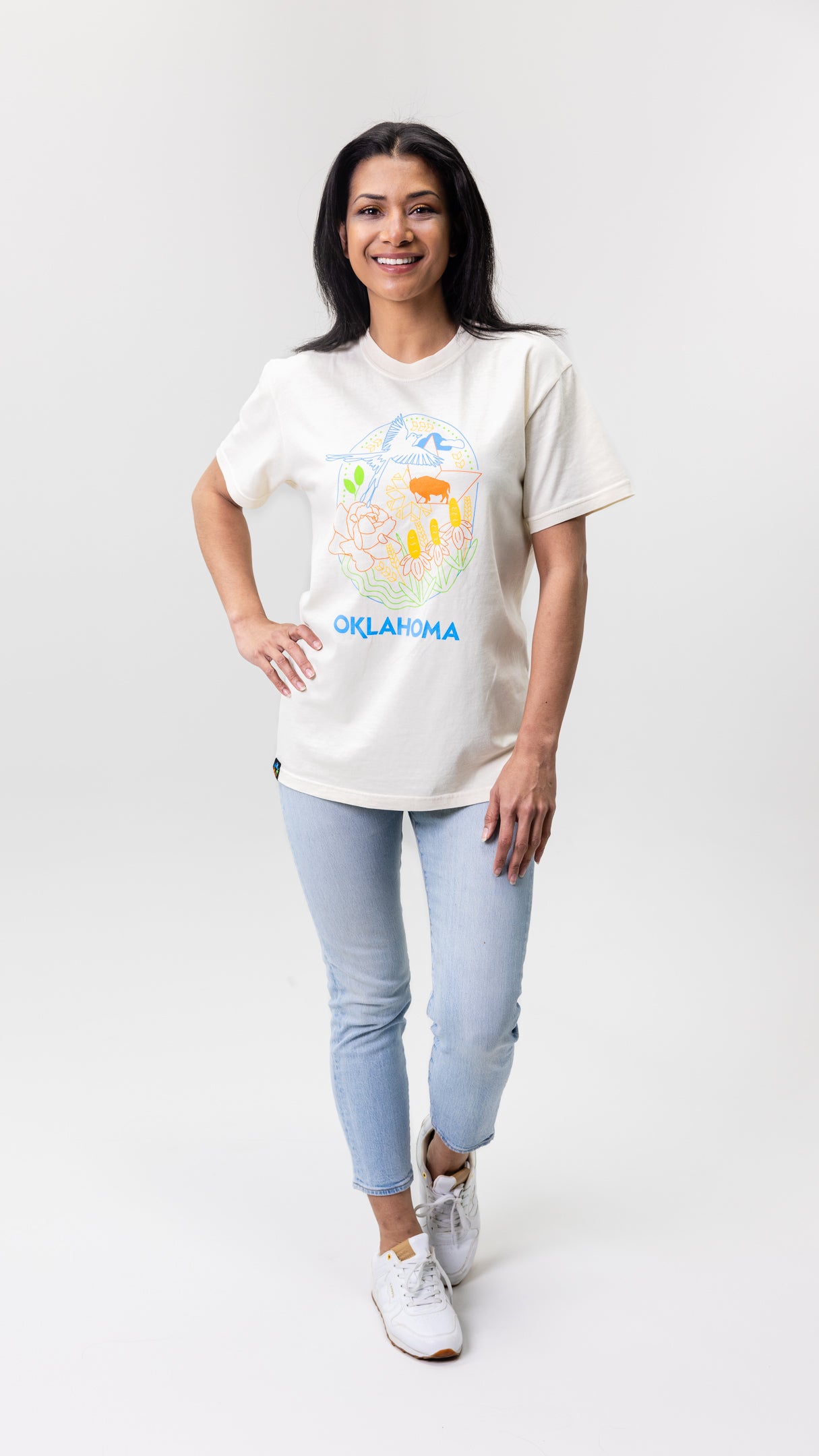 Oklahoma Symbols Design T-Shirt Ivory