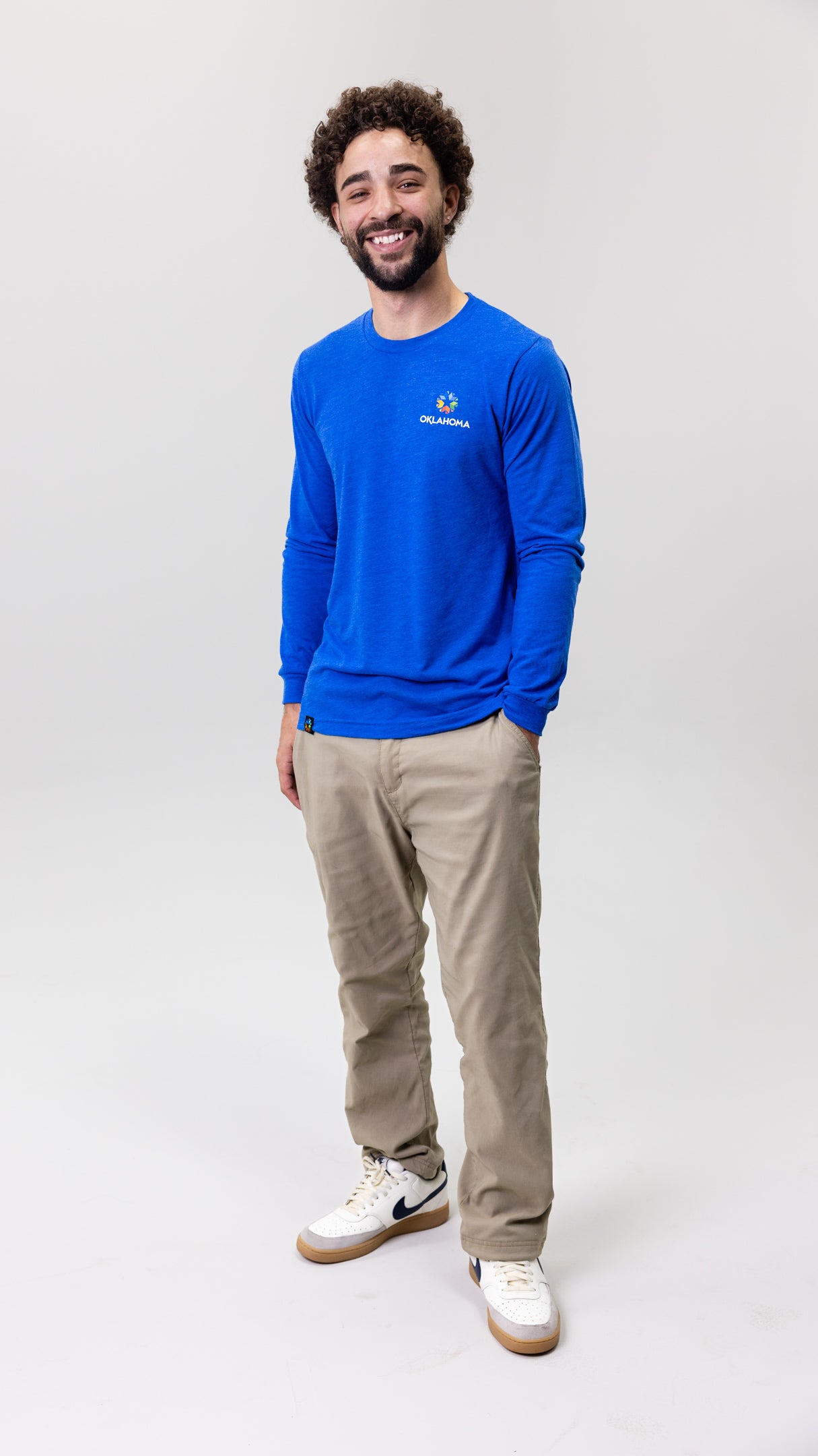 Oklahoma Wordmark Tri Blend Long Sleeve T-shirt