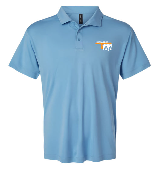 Men's Route 66 Centennial Performance Polo Carolina Blue