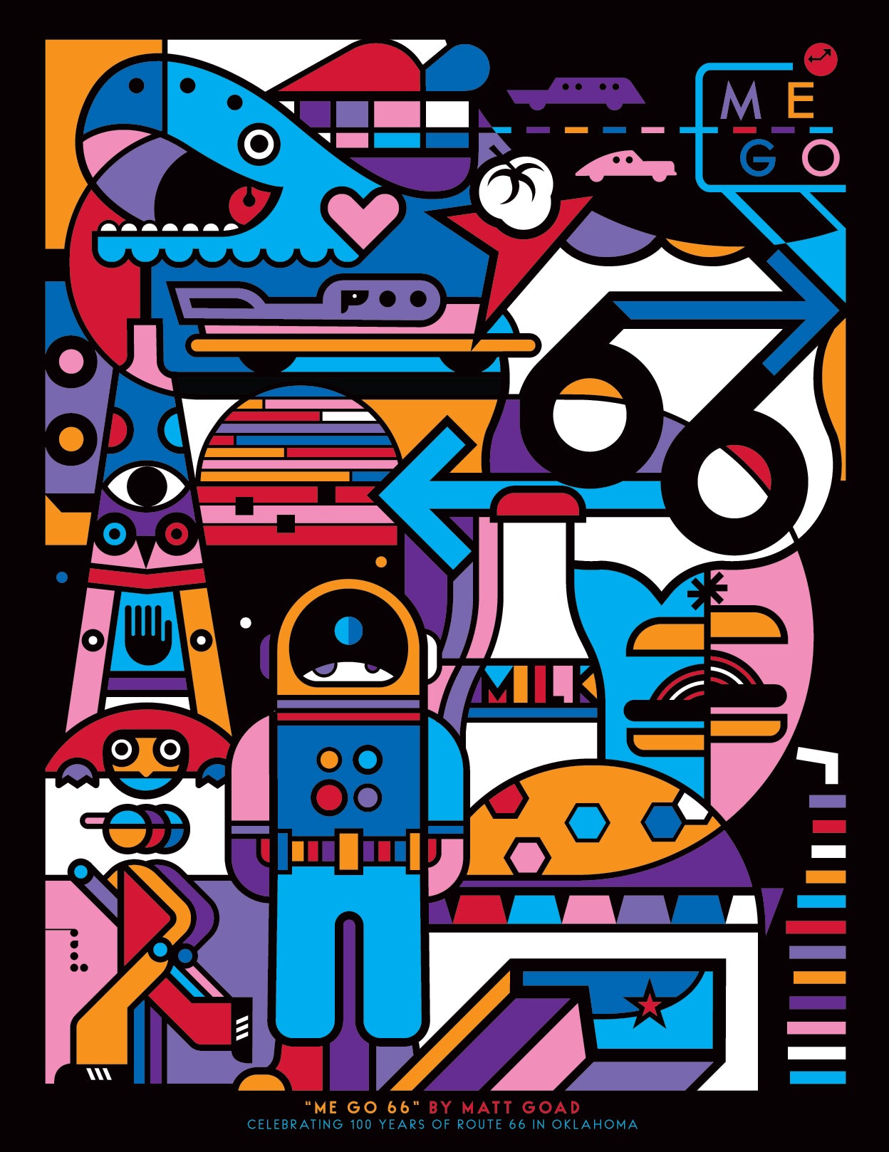 "Me Go 66" Matt Goad Route 66 Poster