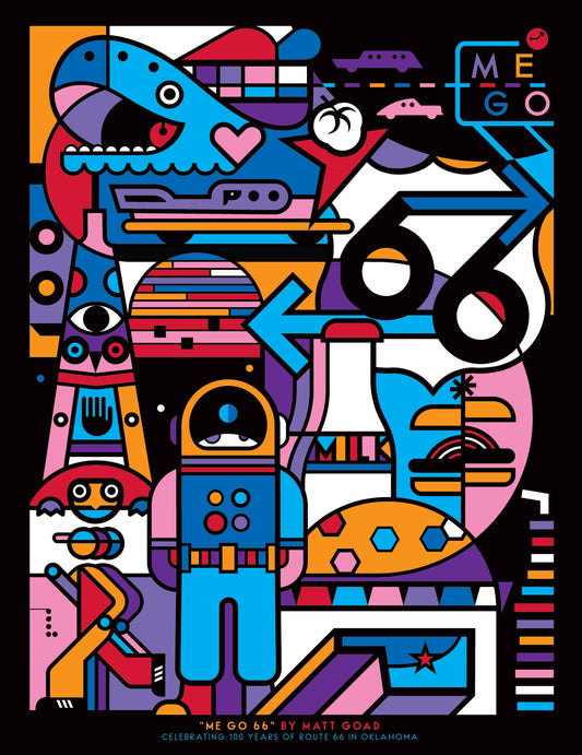 "Me Go 66" Matt Goad Route 66 Poster