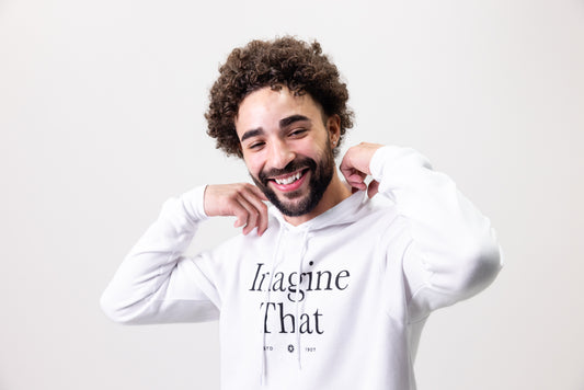 "Imagine That" Oklahoma Est. Fleece Hoodie Model