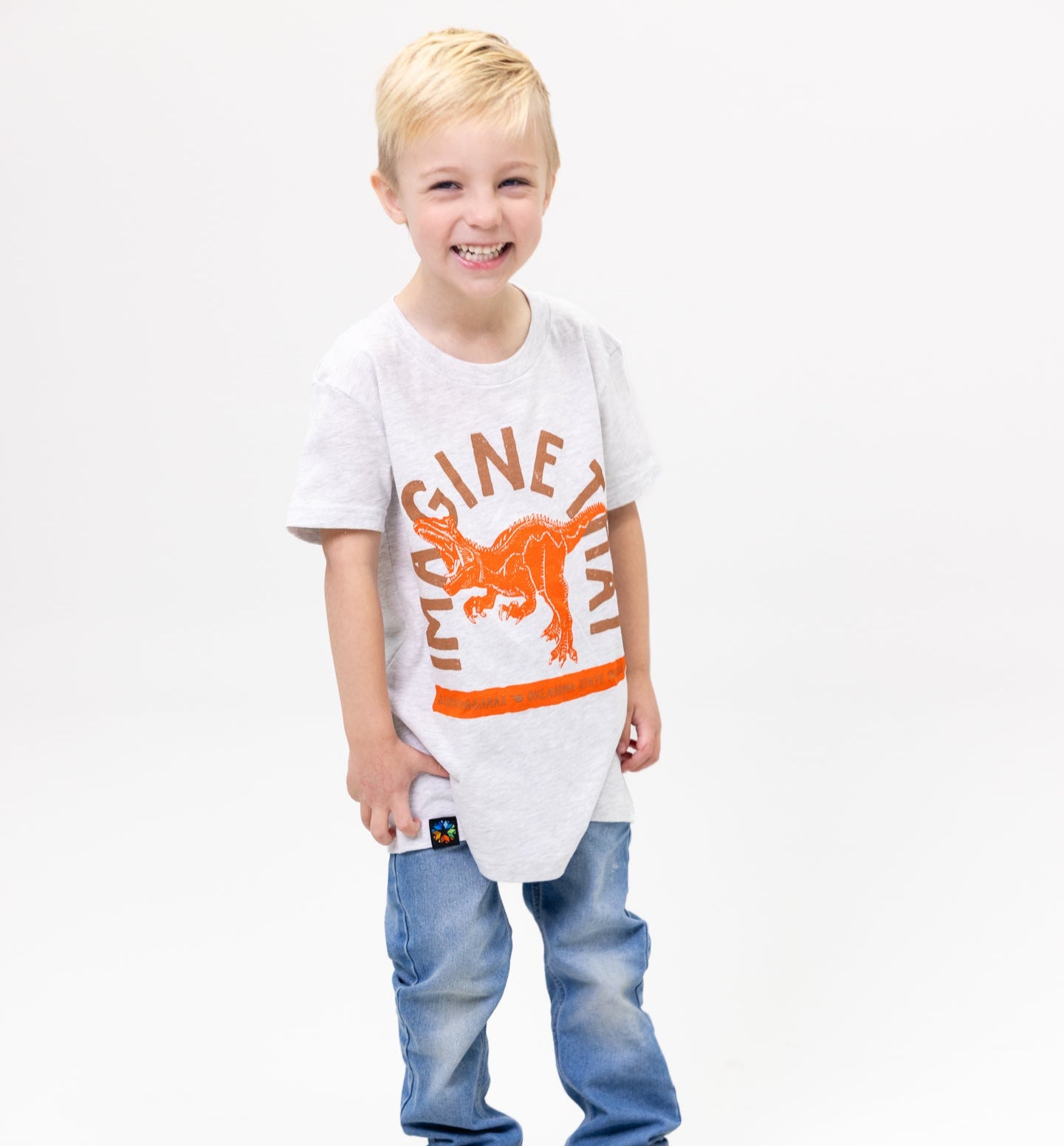 Imagine That Oklahoma Dino T-Shirt Ash