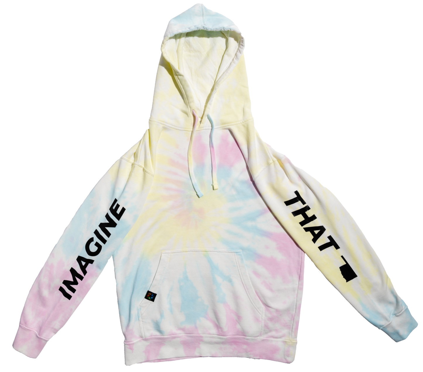 "Imagine That" Sleeves Tie-Dye Hoodie